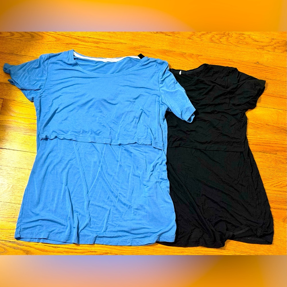 Women’s Short Sleeve Nursing Top - Blue